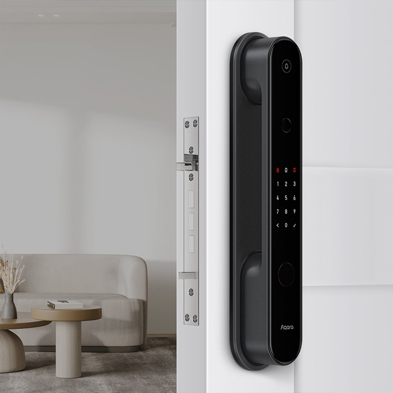 Aqara D100 Smart Lock tích hợp chuông gọi, báo trạng thái bằng đèn LED